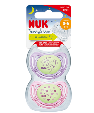 sucette en silicone nuk freestyle night sucette en silicone nuk freestyle night