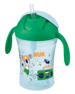 NUK Tasse d'Apprentissage Trainer Cup, Bec verseur souple antifuites, 6+  mois, Sans BPA, 230 ml